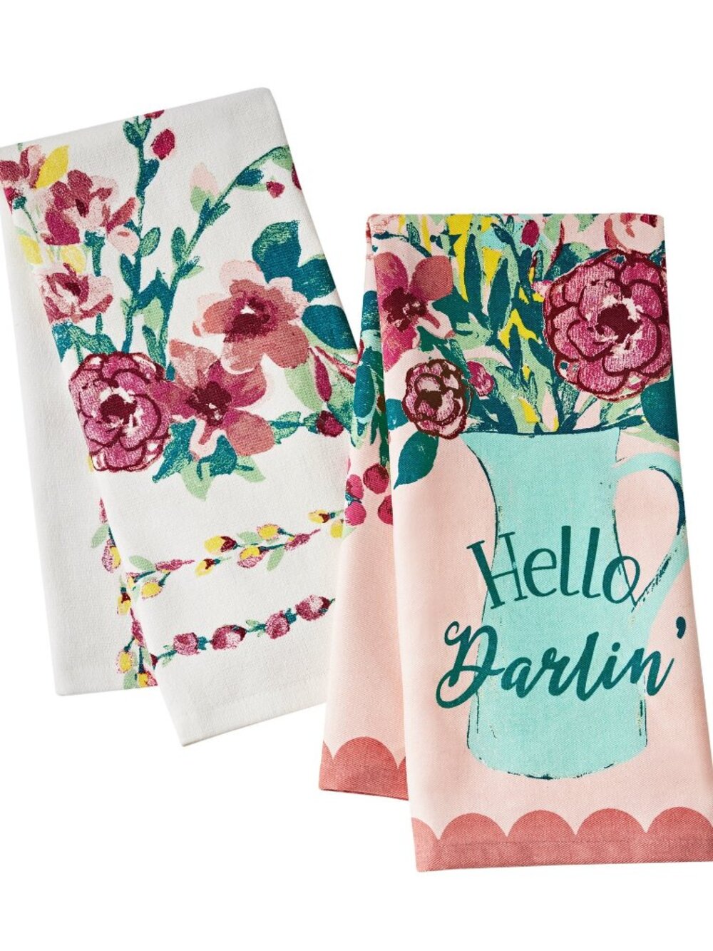 The Pioneer Woman Floral Print Woven Kitchen Towels, Multicolor, 18" x 28", Set